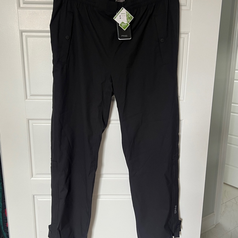 NWT PING Golf Waterproof Black Pants Sz XL